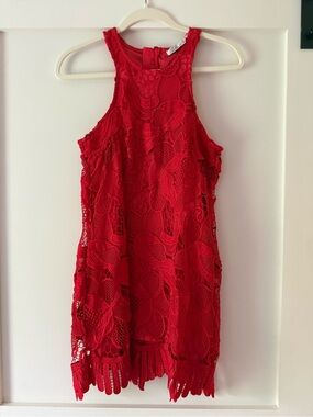 Lovers + Friends Red Lace Mini Dress